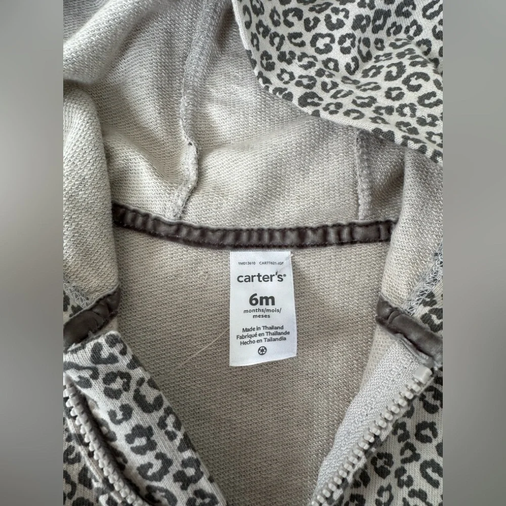 Carter's Cream and Black Footies with Hood